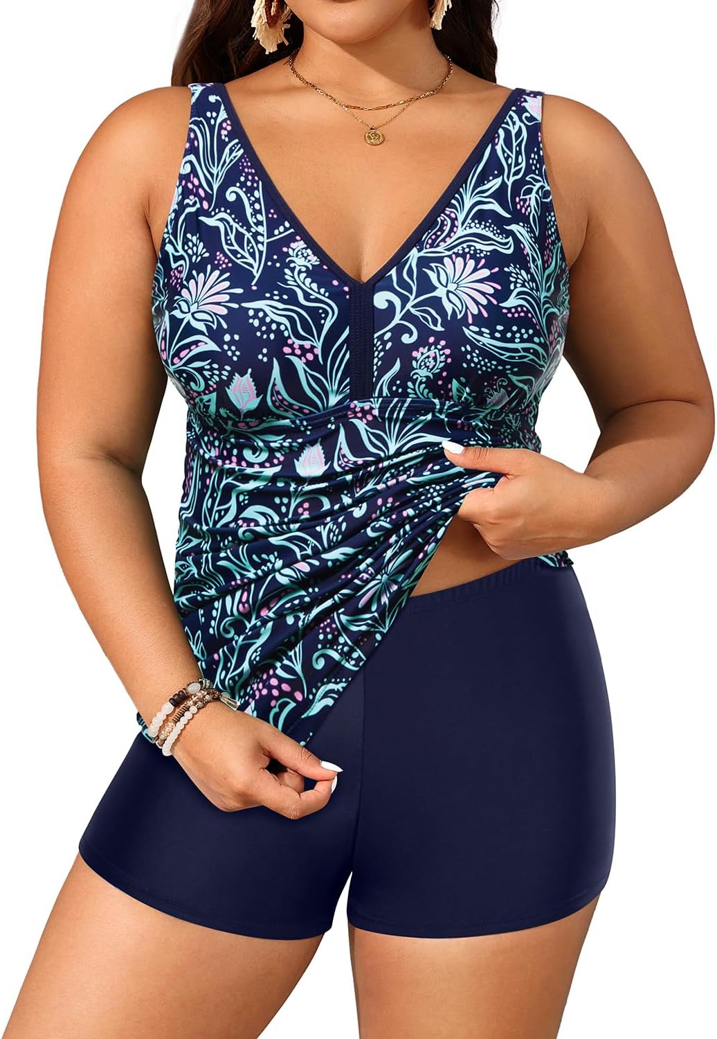 Yonique Womens Plus Size Swimsuits with Shorts for Comfort