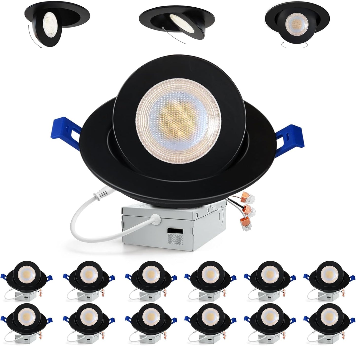 Adetu 6 Inch Adjustable Directional Gimbal Recessed Lighting