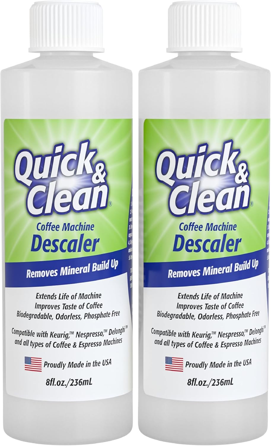 USA-Made 2-Pack Descaler - 4 Total Uses - For Coffee Machines