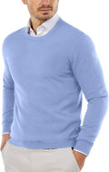 Men's Crew Neck Slim Fit Knit Sweater - Lightweight Everyday Wear