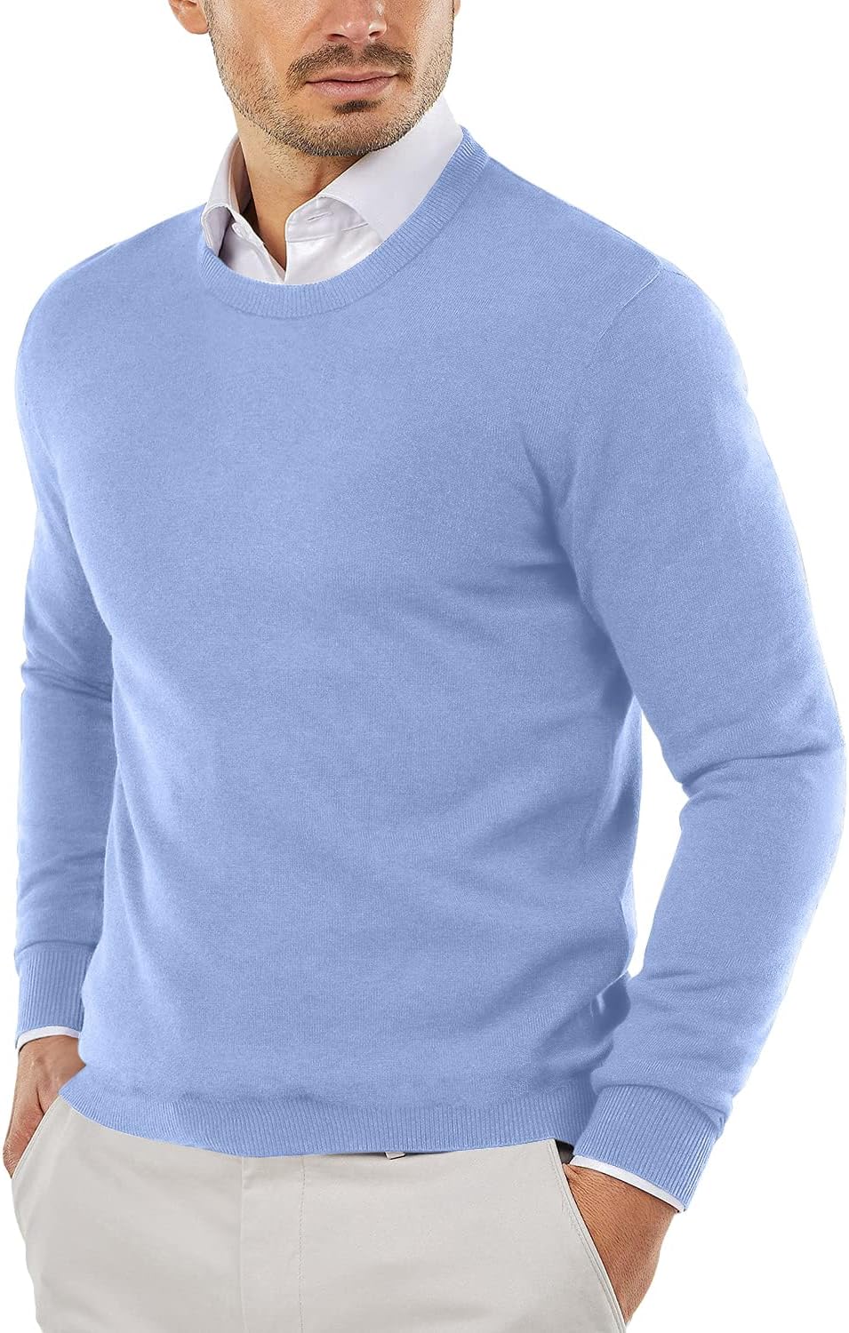 COOFANDY Men's Crew Neck Sweater for Casual or Dressy Wear