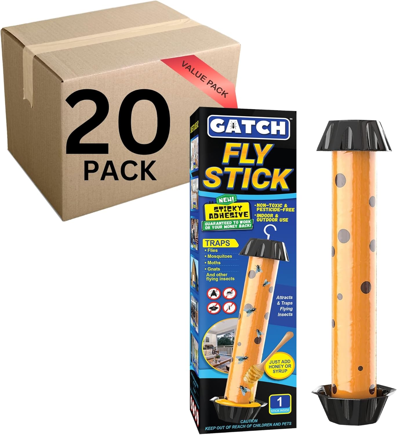 GATCH Fruit Fly Trap 20pk for Effective Bug Control Indoor Outdoor