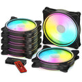 120mm RGB PC Case Fans with Hub and Remote - Quiet PWM Cooling