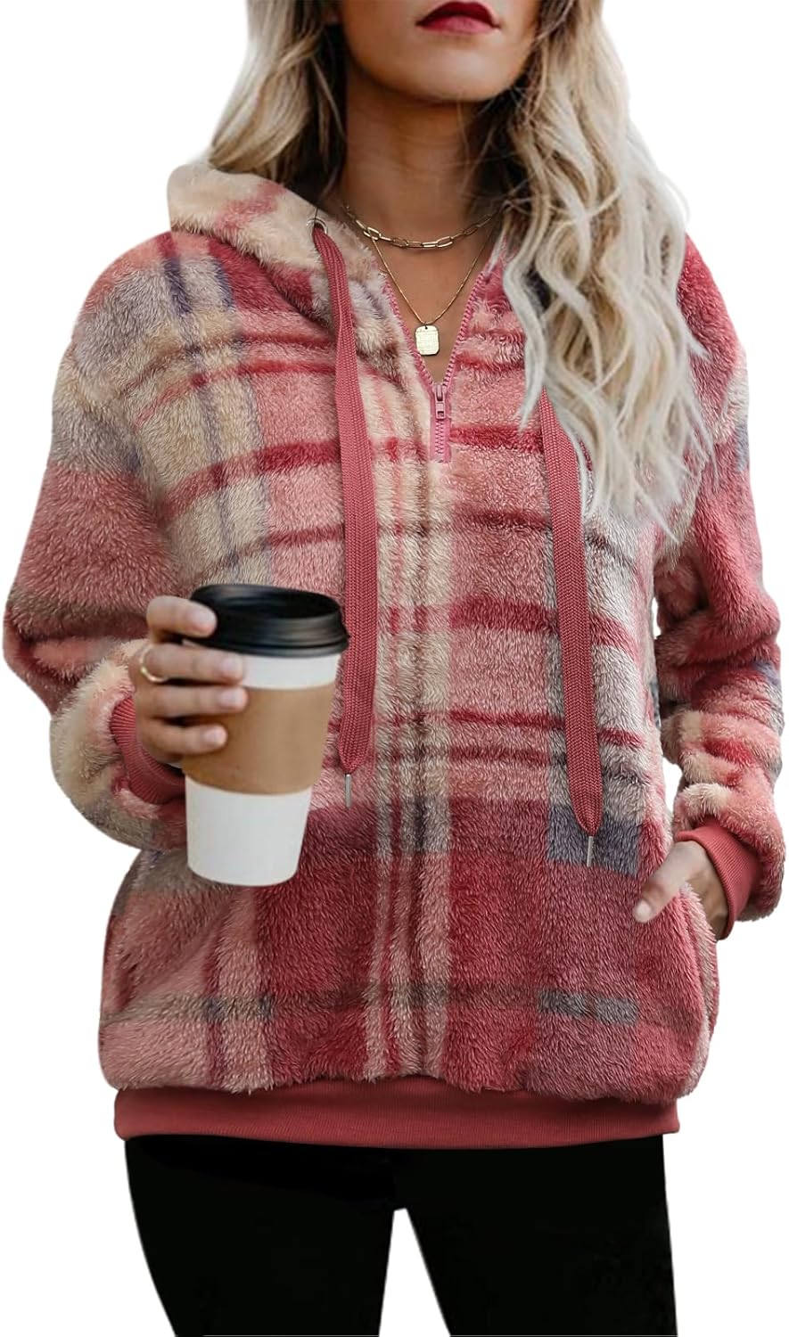 Nirovien Womens Sherpa Pullover Hoodie for Cozy Warmth