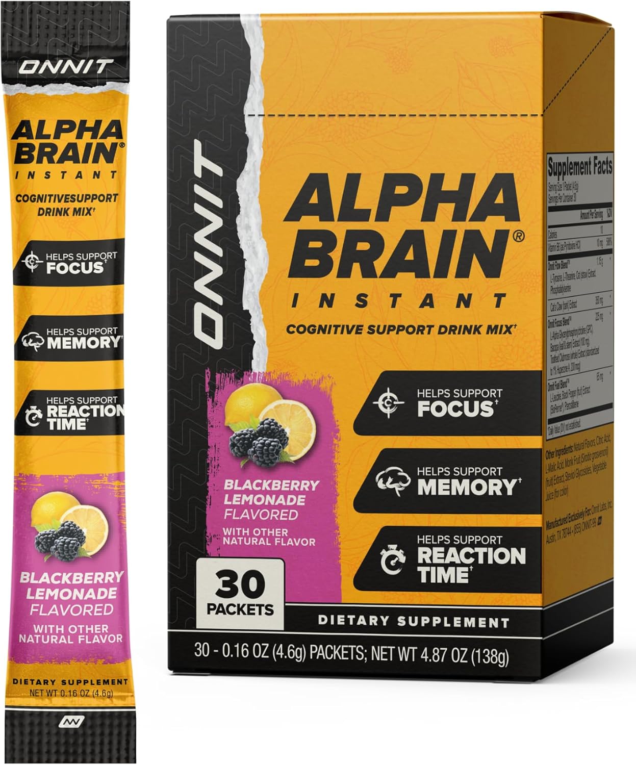 ONNIT Alpha Brain Instant Cognitive Support Drink Mix Review