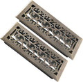 2 Pack Floor Register 4x12 in Heavy Duty Walkable Steel - Antique