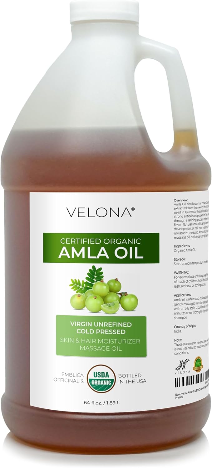 USDA Certified Organic Amla Oil - 64 Fl Oz for Hair and Skin