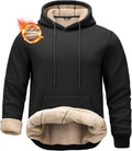 Pudolla Men's Sherpa Hoodie Pullover - Extra Thick Warm Fleece