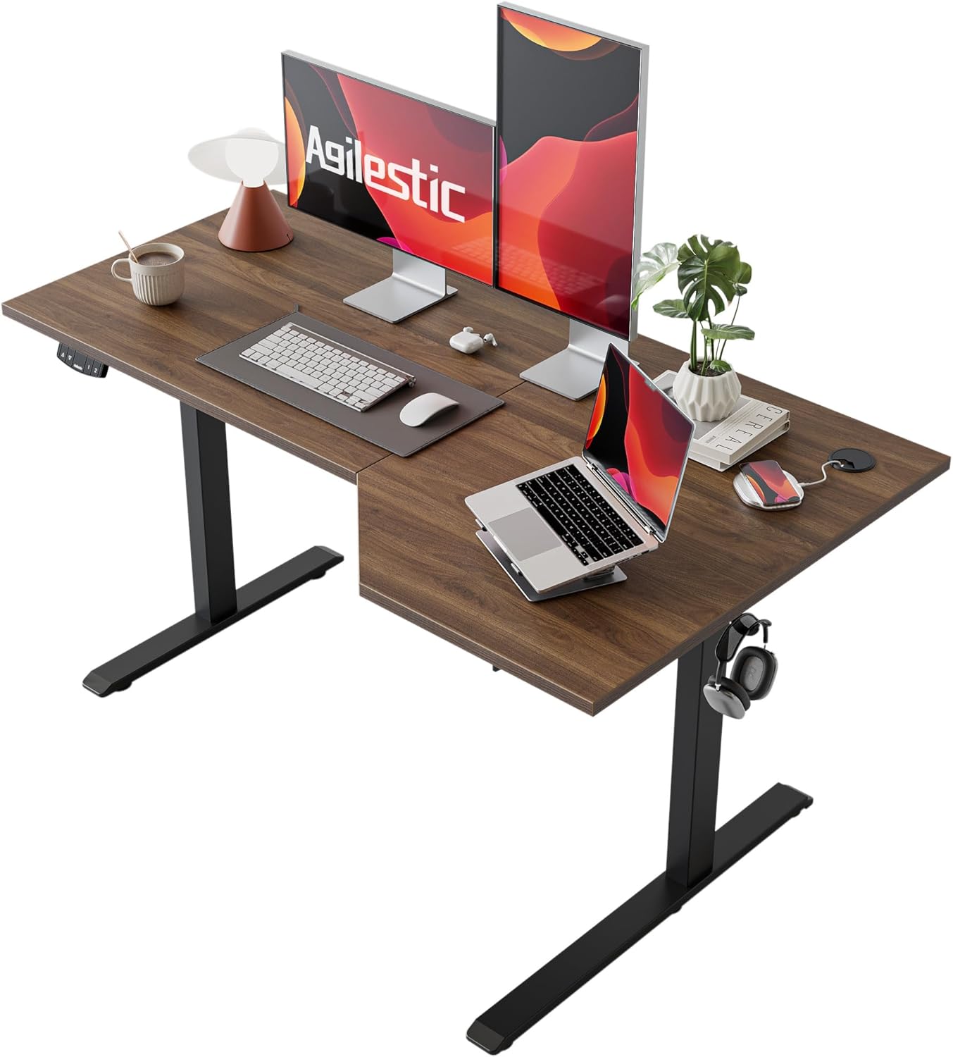 Agilestic L-Shaped Electric Standing Desk: Ergonomic 55 Height Adjustable