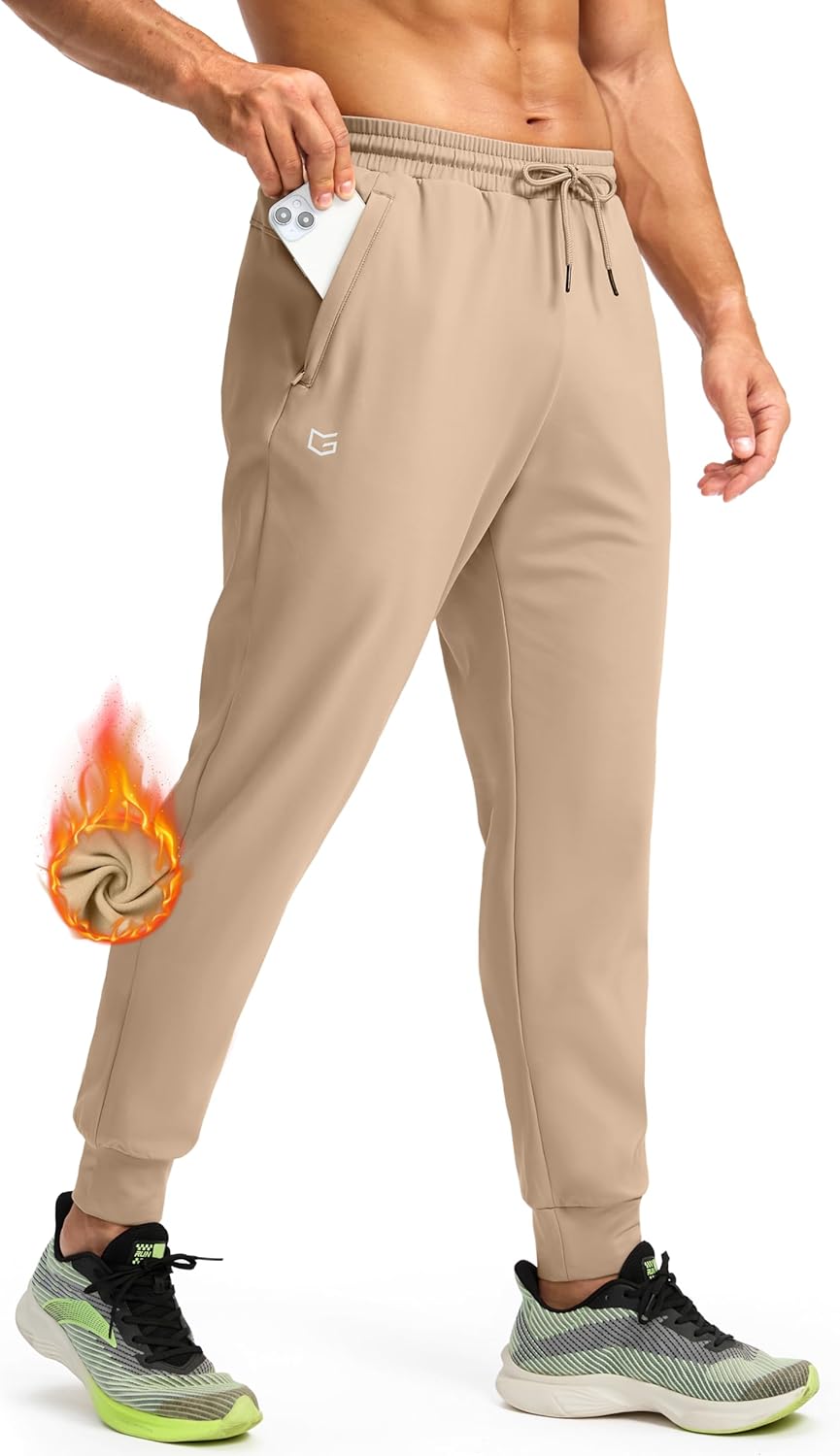 G Gradual Men's Fleece Joggers: Warm, Water Resistant Athletic Pants