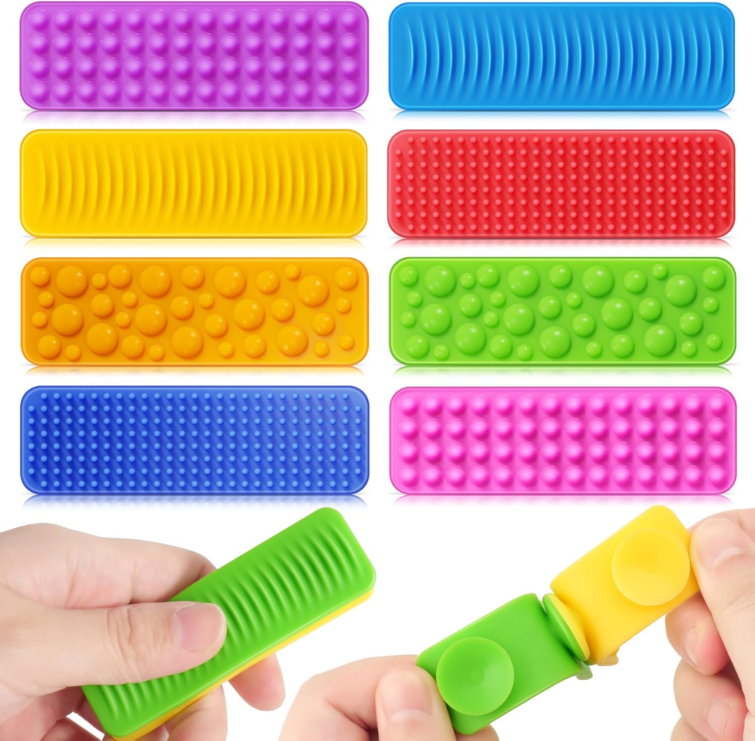 Sensory Fidget 8-Pack: Textured Relief Set by LESONG