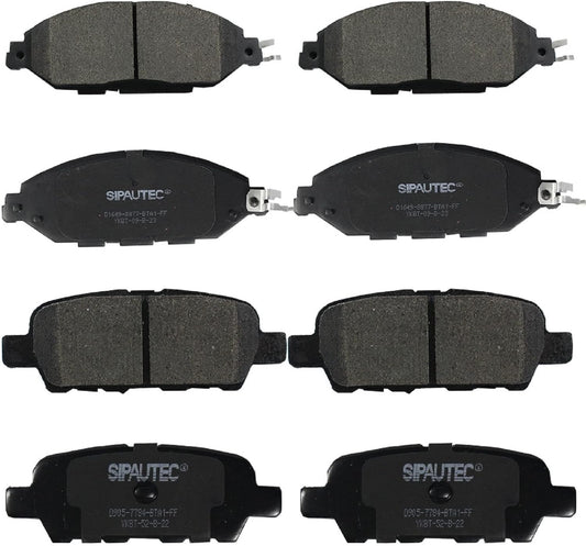 SIPAUTEC Front & Rear Ceramic Brake Pads for Nissan Vehicles