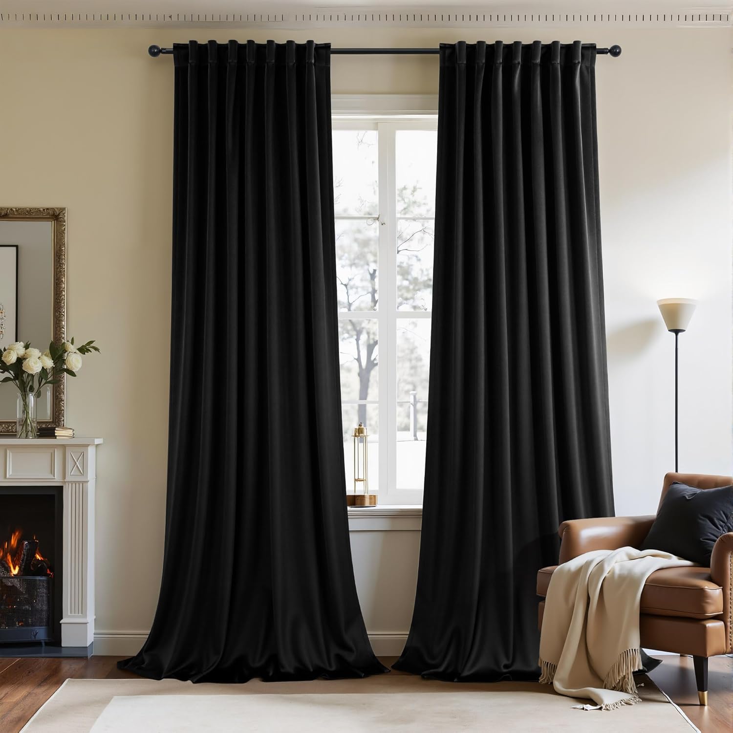 Black Out Velvet Curtains for Bedroom and Living Room Decor