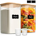 ComSaf Wide Mouth Glass Storage Jars 1.2 Gal (2 Pack) - Pantry Baking