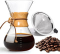 Pour Over Coffee Maker 34 OZ 10 Cup Borosilicate Glass - Easy Clean