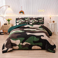 Meeting Story Army Green Camouflage Bedding Set - Playful All-Season