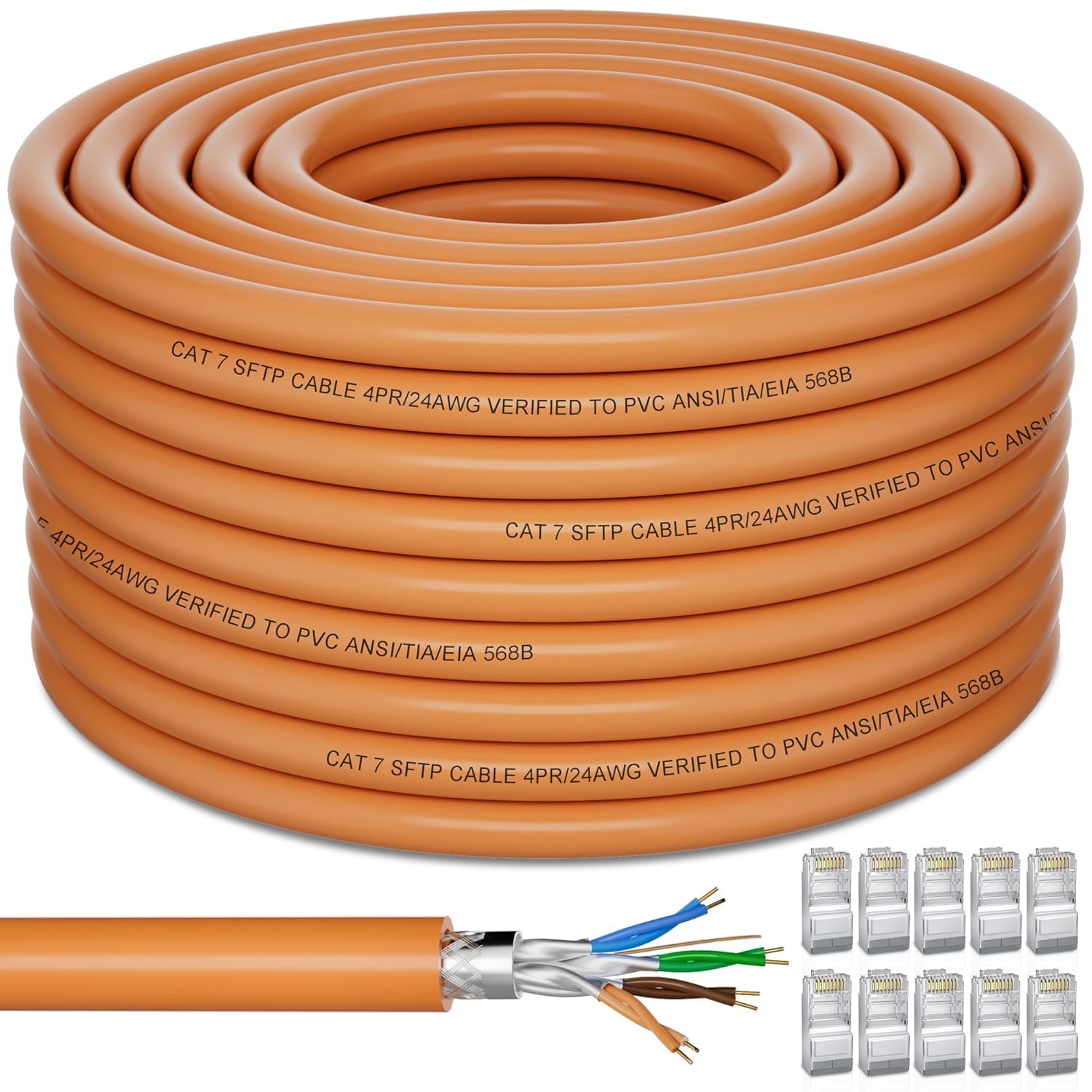 Cat 7 Outdoor Ethernet Cable 200ft - High-Speed Waterproof Solution
