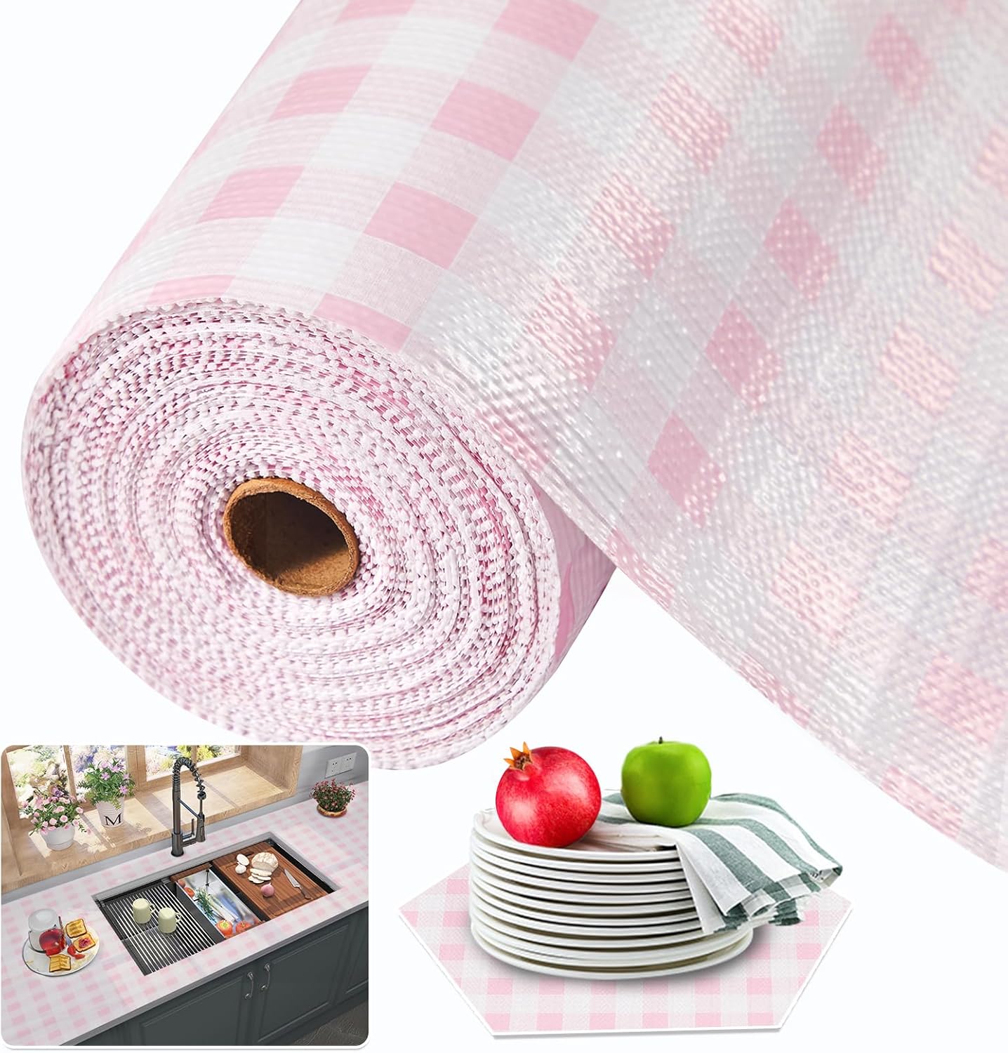 Beautysaid Non Slip Shelf Liner for Kitchen Cabinet Protection