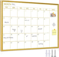Gold Dry Erase Calendar Whiteboard for wall 18 x24 - Luxurious Monthly
