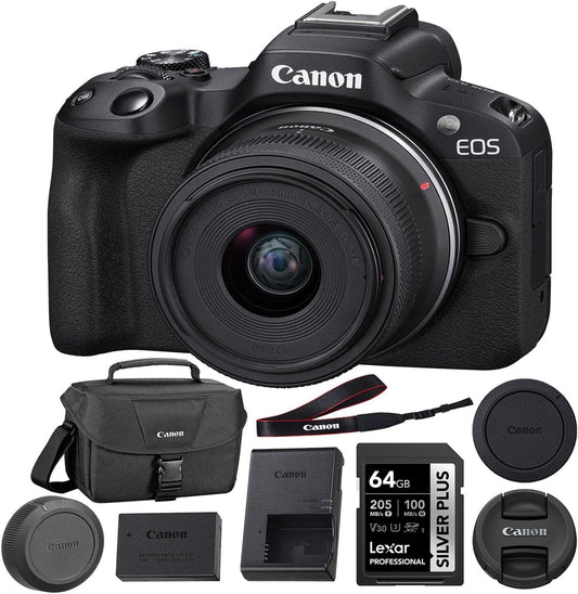 Canon EOS R50 Mirrorless Camera Bundle with 18-45mm Lens