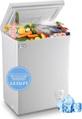 WANAI Chest Freezer 3.5 Cubic Feet Mini Chest Freezer - Compact