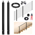 Modular 5-10ft Black Side Mount Cable Railing Kit 36in - Complete Set