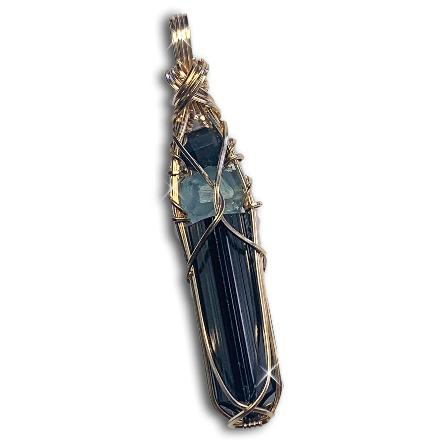 Black Tourmaline Shungite Pendant Necklace for Emotional Healing
