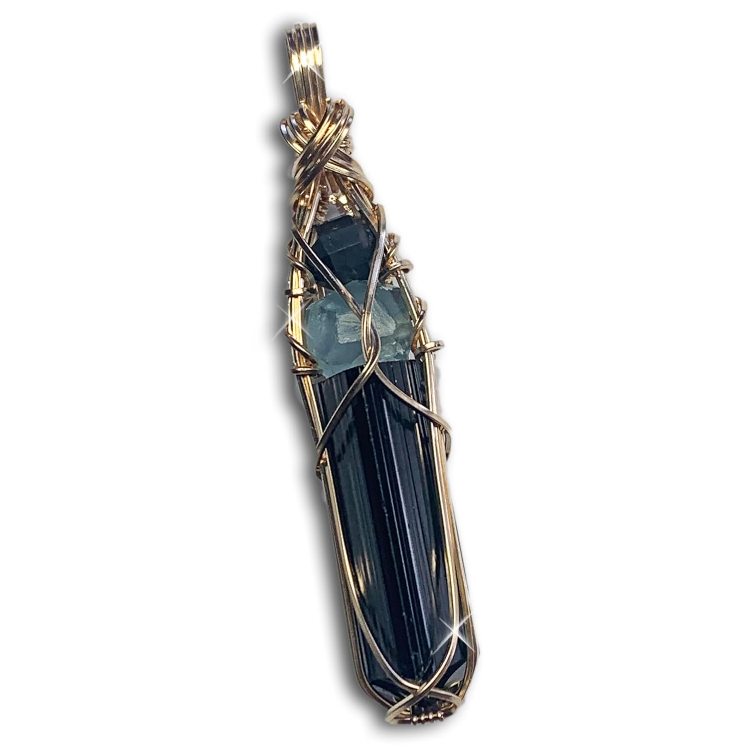 Black Tourmaline Shungite Pendant Necklace for Emotional Healing