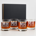 Froolu Personalized Scotch Whiskey Glasses Set - Custom Monogram Gift