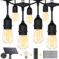 ZJOJO 60FT Solar String Lights Outdoor with 15 Shatterproof Bulbs