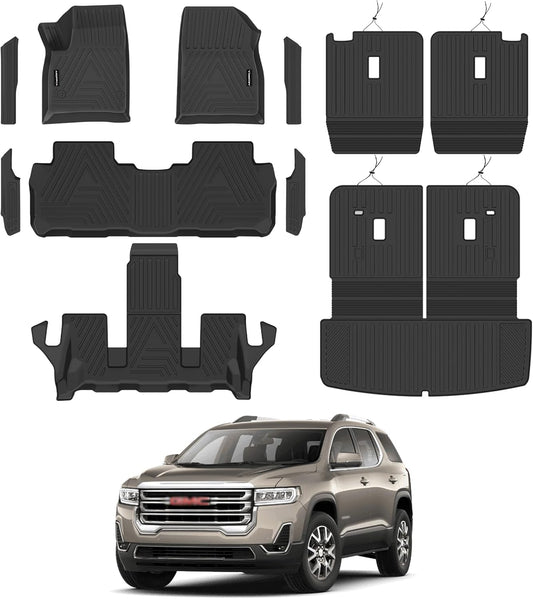 All Weather Car Floor Mats for GMC Acadia 2017-2023 Fit 6 Seats