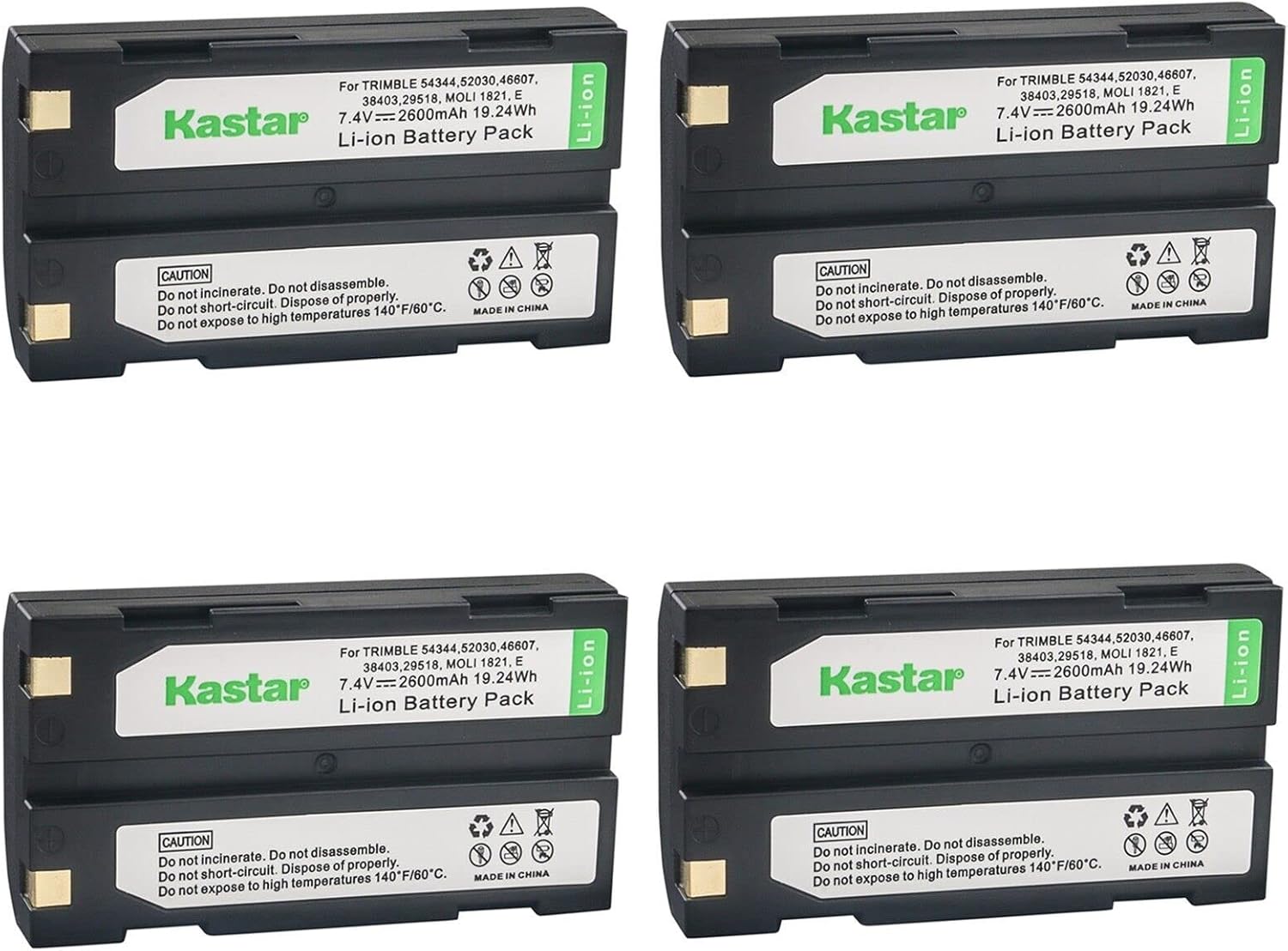 Kastar D-Li1 Battery 4-Pack Replacement for Trimble GPS Devices