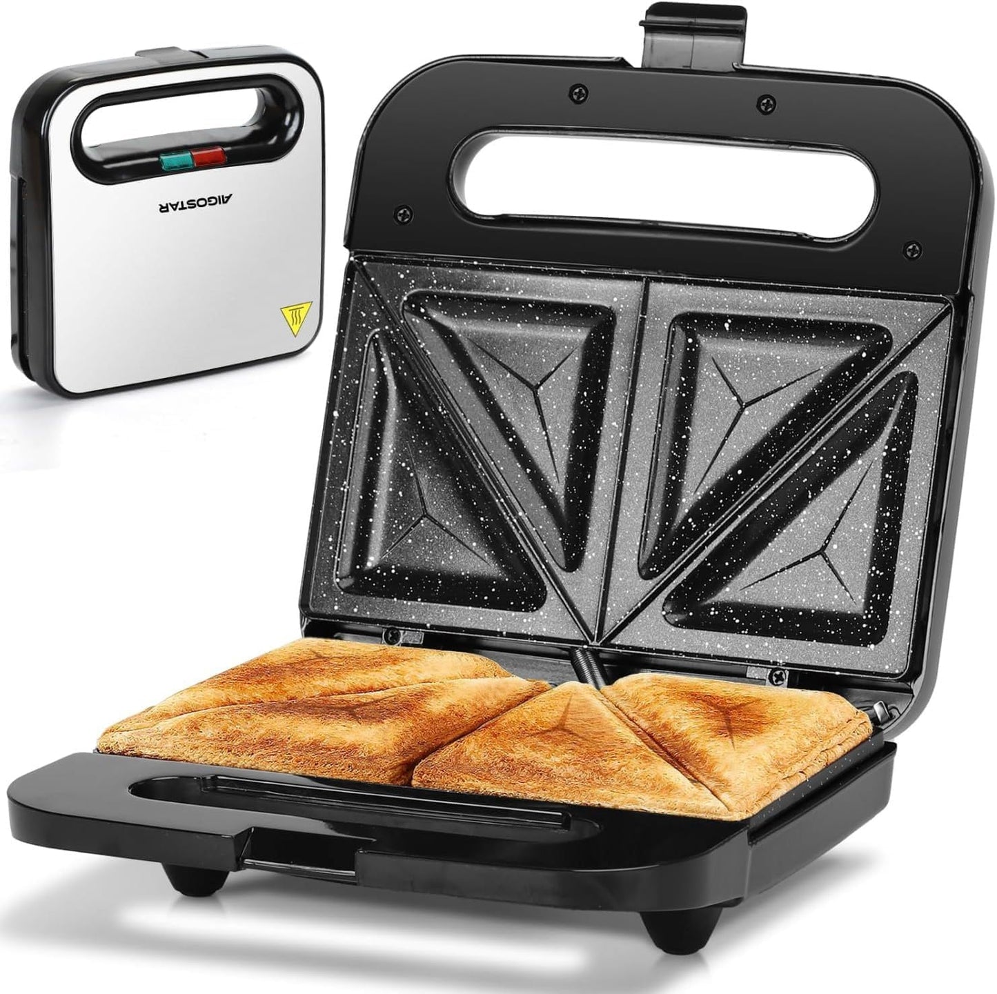 Aigostar Nonstick Sandwich Maker - Perfect Grilled Cheese Every Time!