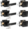 Probrico Flat Black Entry Levers and Deadbolts Combo Set - Keyed Alike