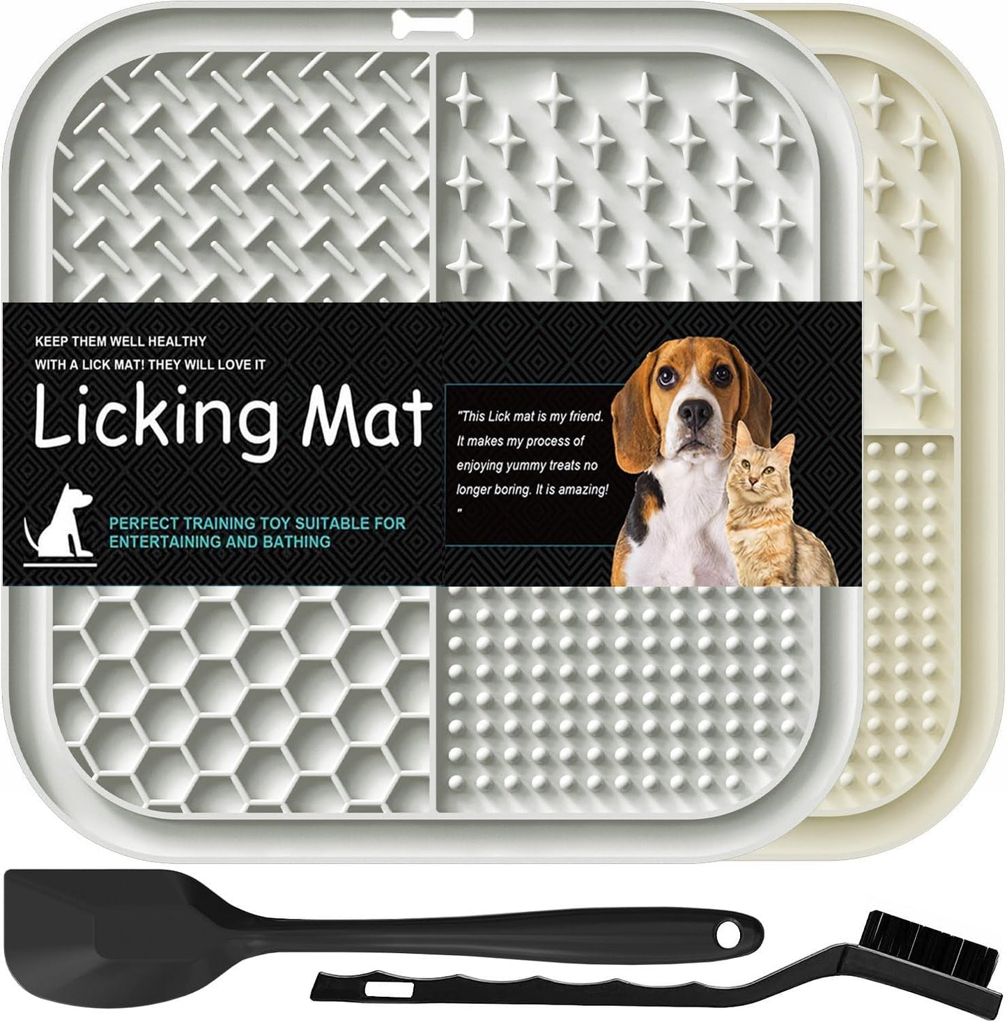 Lesipee Lick Mat 2 Pack - Anxiety Relief for Pets