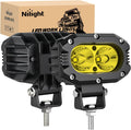 Nilight LED Pod Light 24W 4 in Yellow Flood Beam - Wide Coverage
