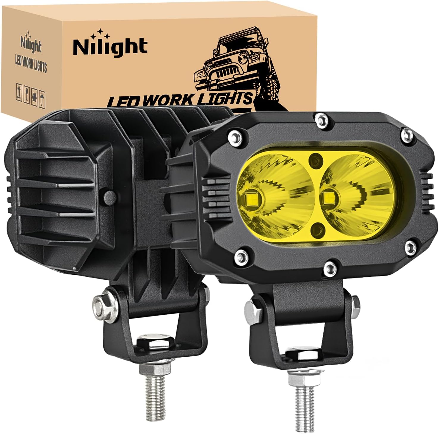 Nilight LED Pod Light 24W 4 Inch for Offroad and Driving Use