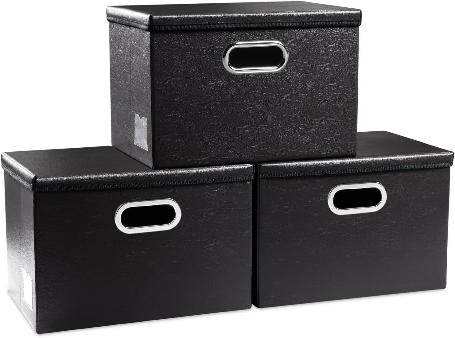 PRANDOM Collapsible Storage Bins with Lids for Organizing Space