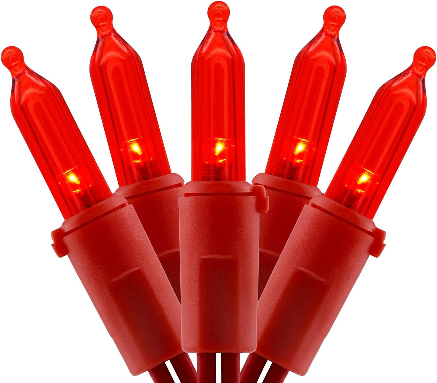 200 Red LED Christmas Lights, UL Certified, 66 ft - 2 Pack