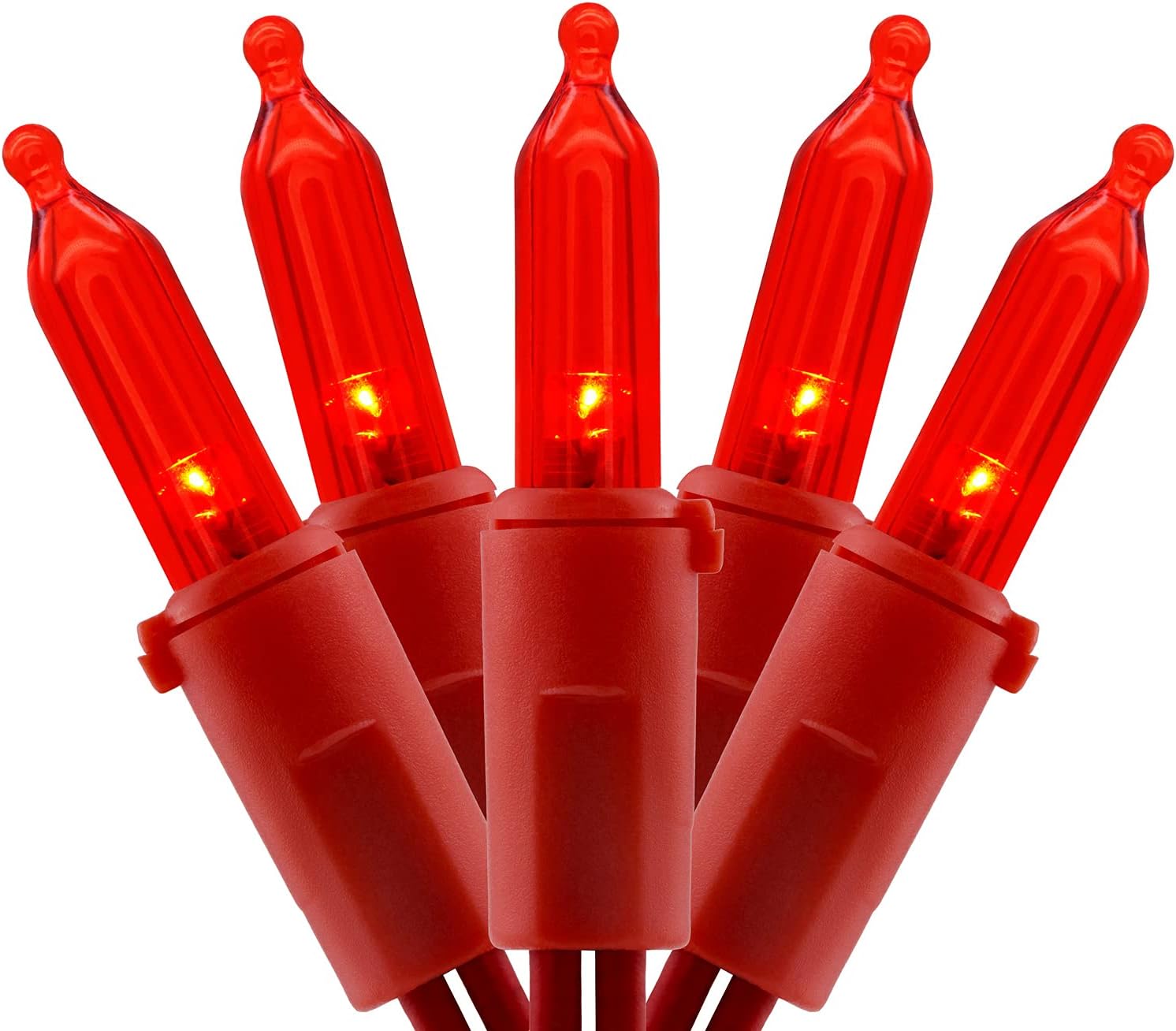 200 Red LED Christmas Lights, UL Certified, 66 ft - 2 Pack