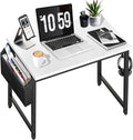Small Computer Desk for Bedroom 31 in - Compact White Writing Table