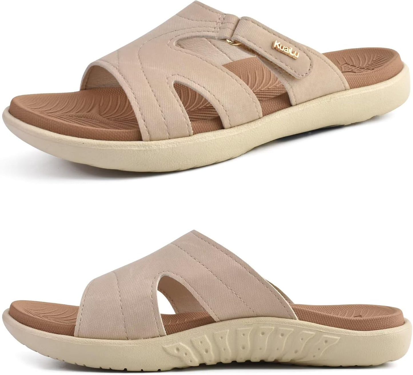 KuaiLu Womens Fashion Orthotic Slides for Comfort and Style