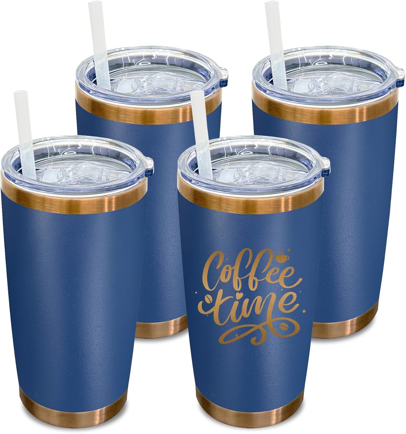 20 oz Stainless Steel Tumblers for Hot and Cold Drinks - 4 Pack