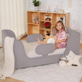 Toddler Bed Standard Crib Size Floor Frame - Soft Padded Guardrail
