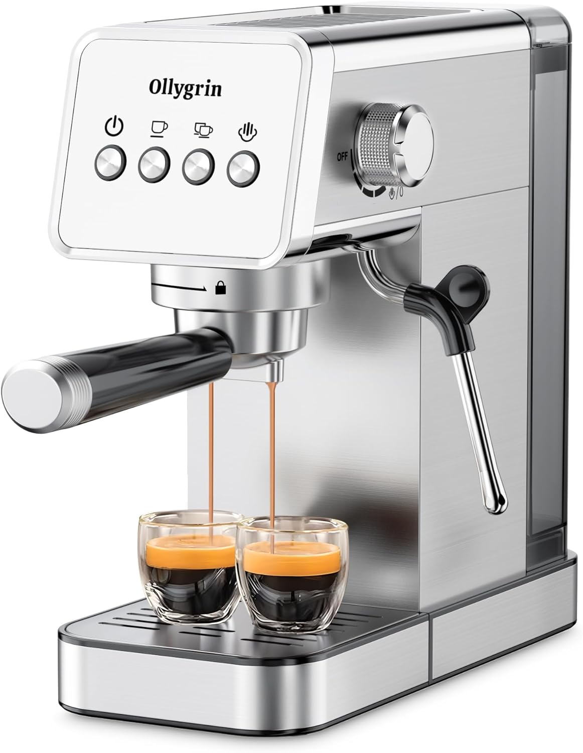 Ollygrin 15-Bar Espresso Maker with Milk Frother