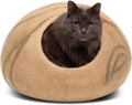 MEOWFIA Cat Cave Premium Felt Cat Bed - Cozy Handmade Merino Wool