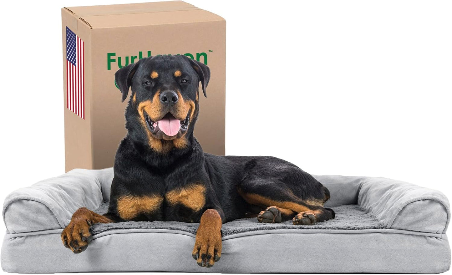 Furhaven Orthopedic Dog Bed for Large Dogs with Bolsters