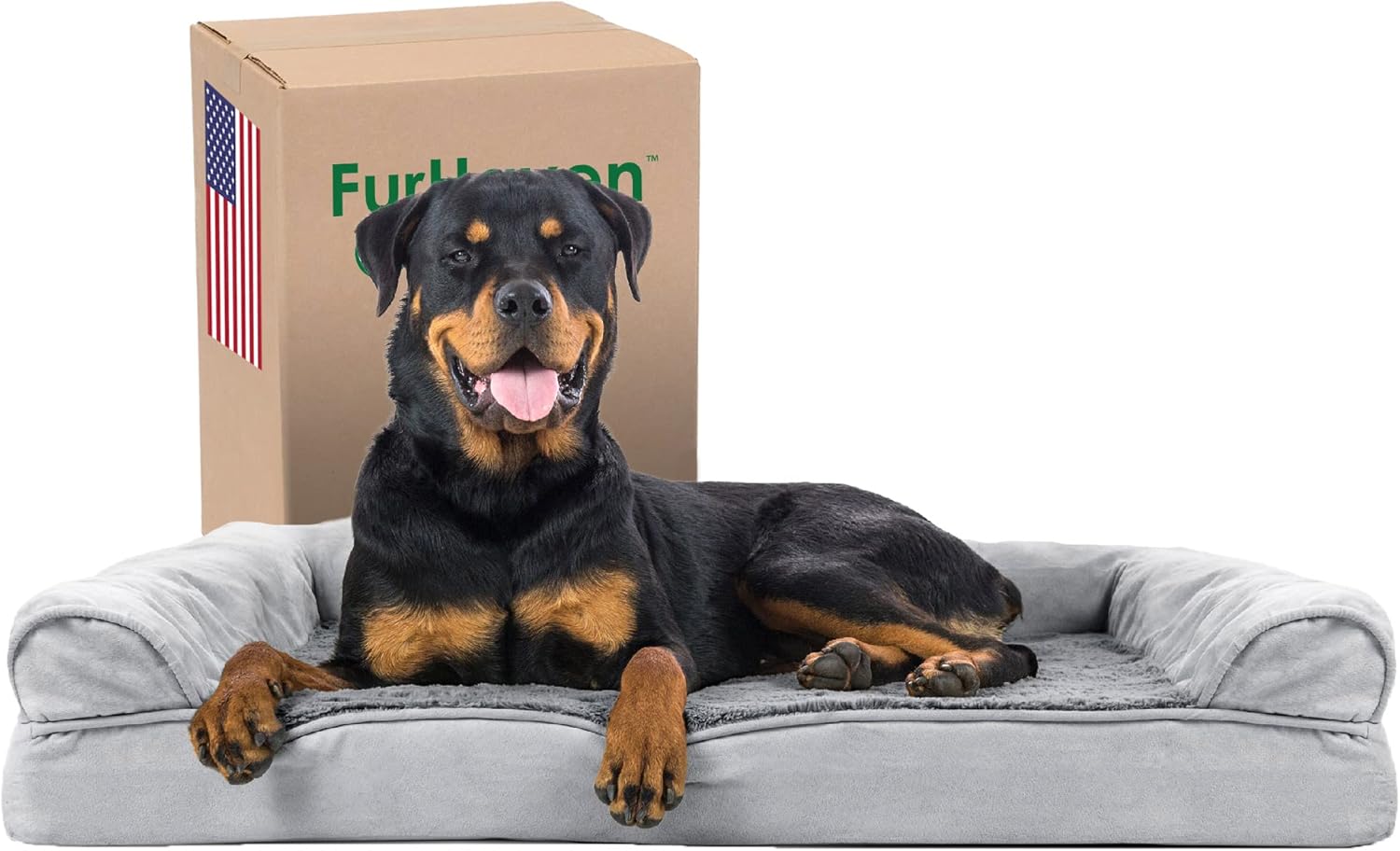 Furhaven Orthopedic Dog Bed for Large Dogs with Bolsters