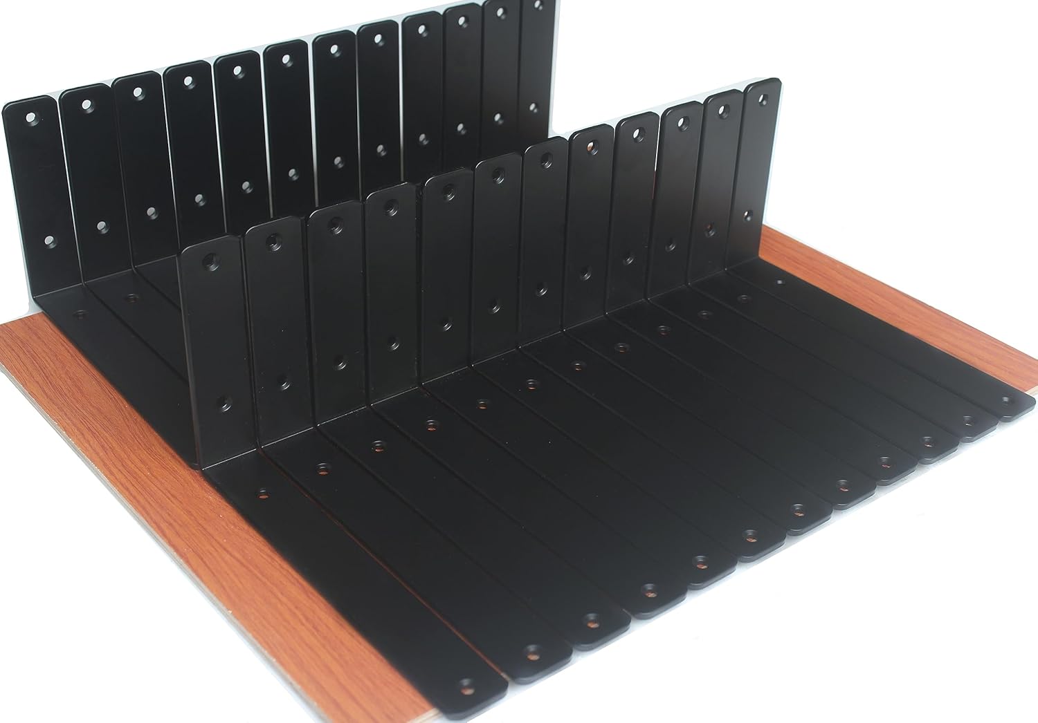 Heavy Duty Black L Shelf Brackets - 24 Pack for Versatile Use