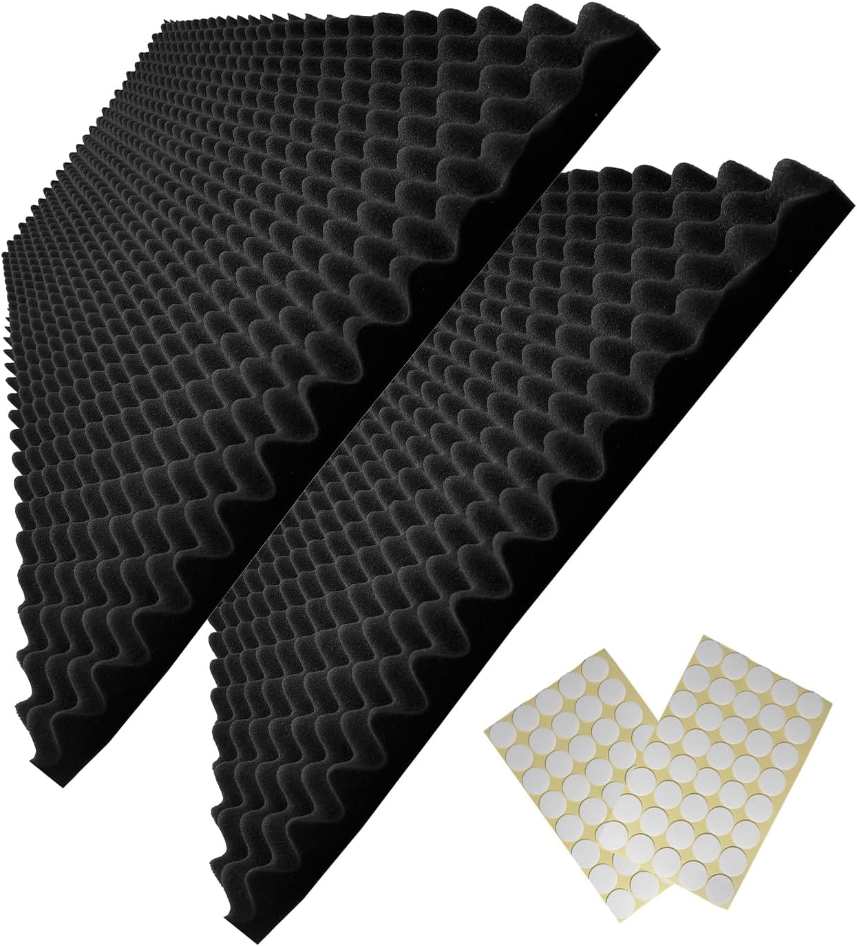 48X 24X 2 Black Sound Proof Foam Panels for Acoustic Treatment